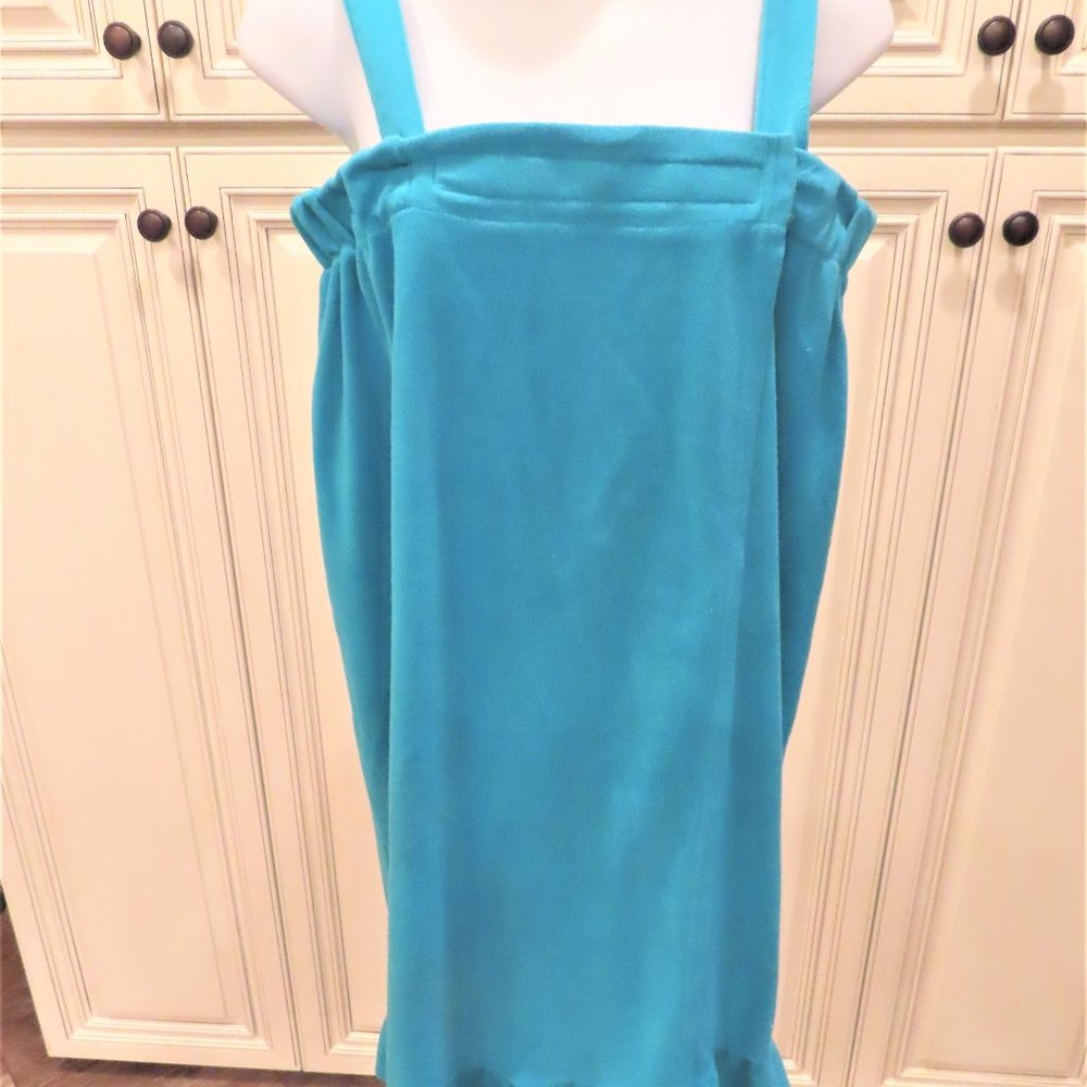 Swim Bath Cover up  Soft Terrycloth Wraparound Shift size M/L Turquoise